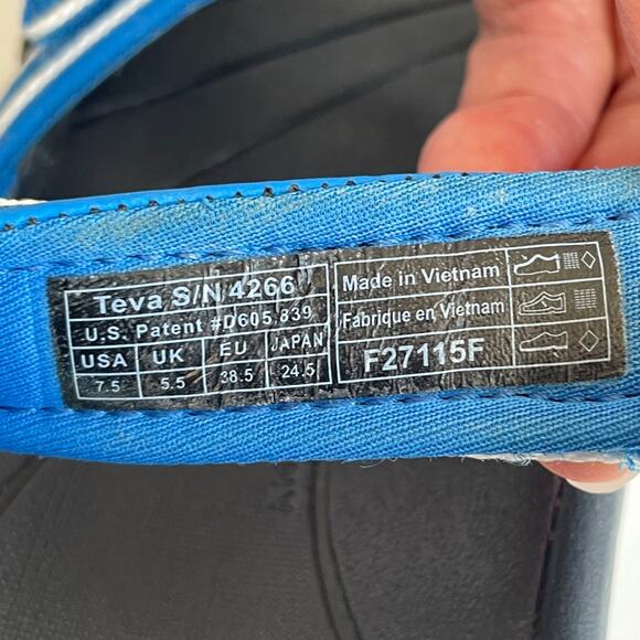 Teva Womens Tirra Strappy Sport Sandals Size 7.5 Blue Hiking Outdoor Athleisure - Picture 6 of 8